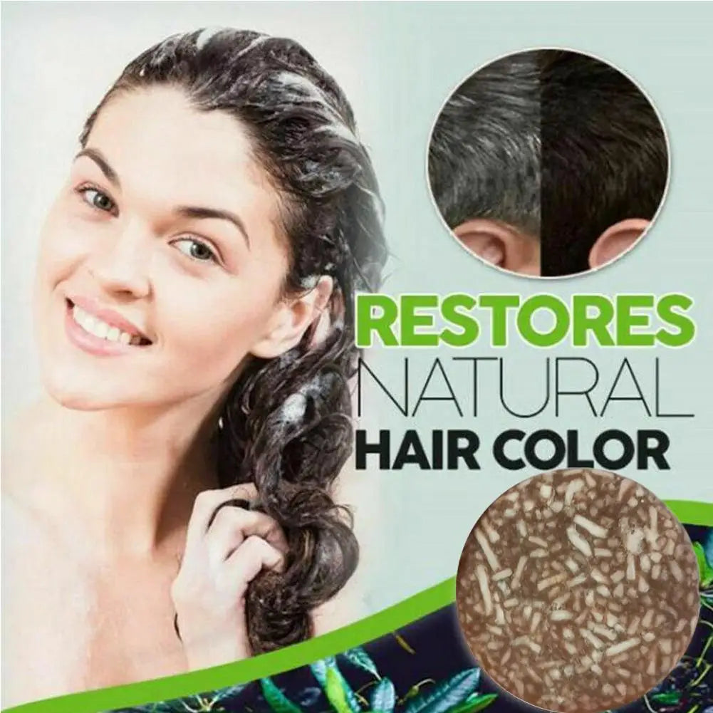 Polygonum Multiflorum Darkening Shampoo Bar Natural Organic Pressed Soap for Gray Hair Reverse Effective Hair Care Treatment