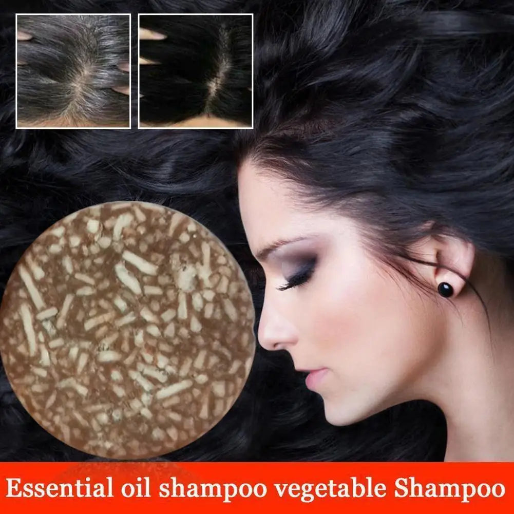 Polygonum Multiflorum Darkening Shampoo Bar Natural Organic Pressed Soap for Gray Hair Reverse Effective Hair Care Treatment