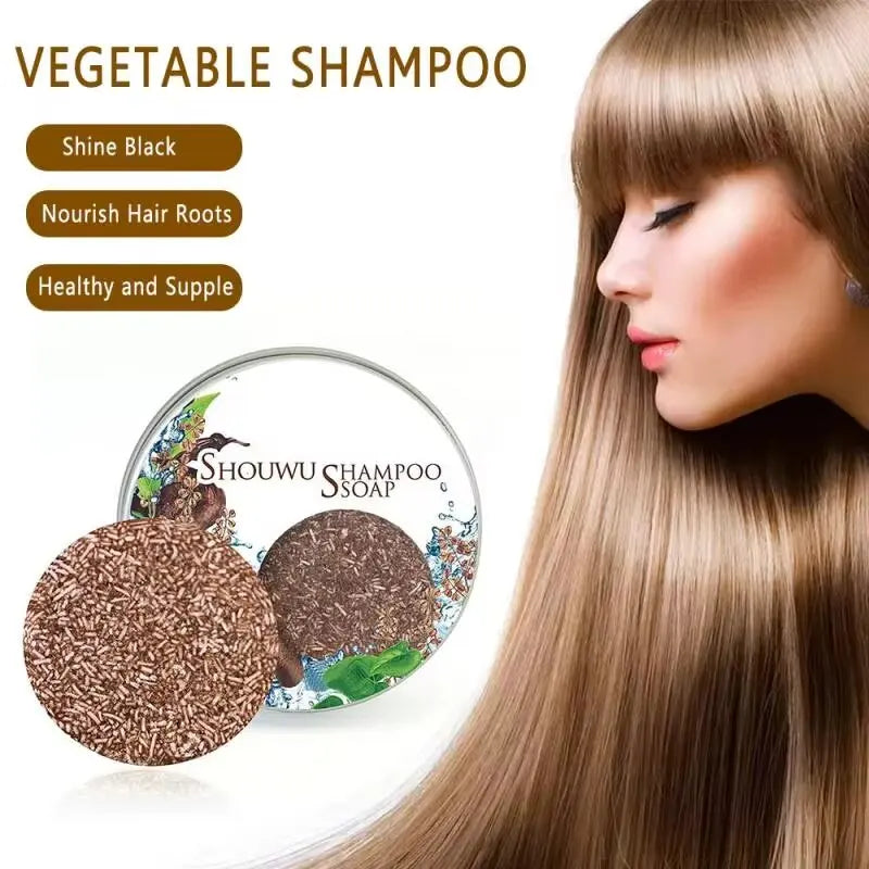 3pcs Hair Darkening Shampoo Polygonum Solid Repair Shampoo Soap Natural Organic Conditioner Strong Roots Soap Hair Bar Hair Care