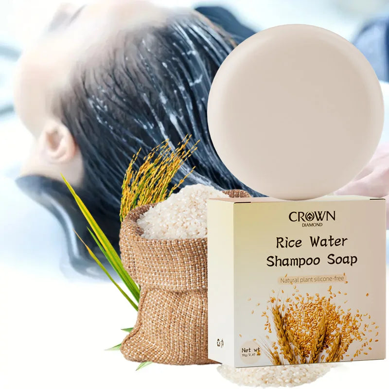 Organic Rice Water Shampoo Bar Natural Rice Soap for Hair Growth Deep Cleansing Solid Shampoo and Conditioner Bar Oil Control