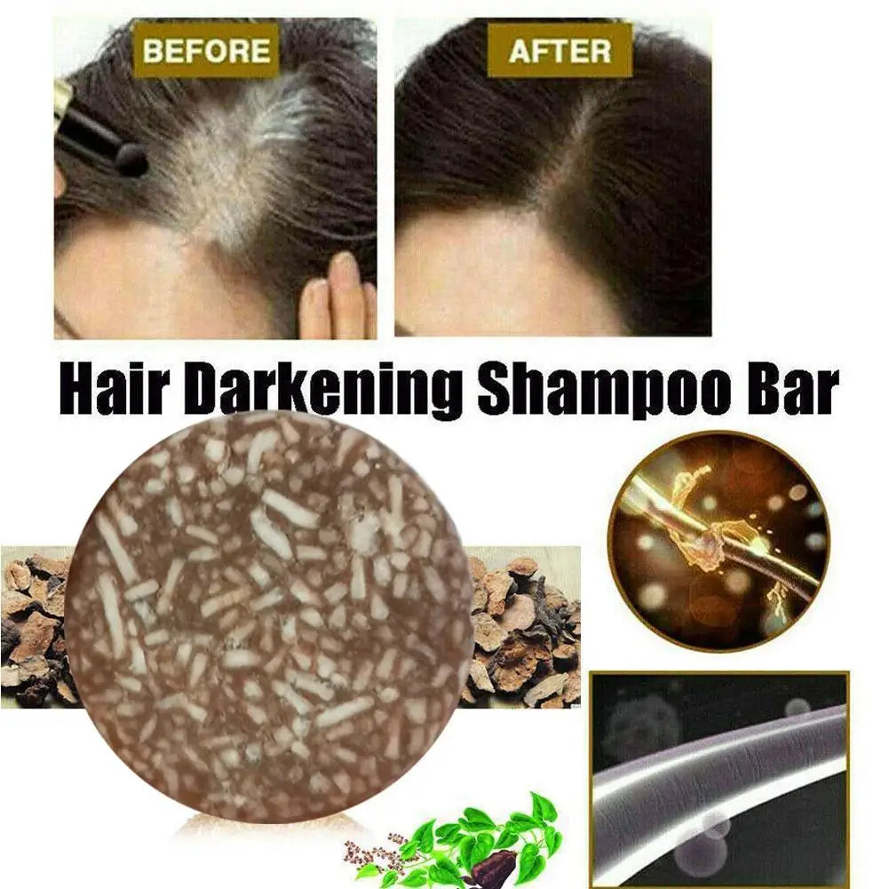 Polygonum Multiflorum Darkening Shampoo Bar Natural Organic Pressed Soap for Gray Hair Reverse Effective Hair Care Treatment