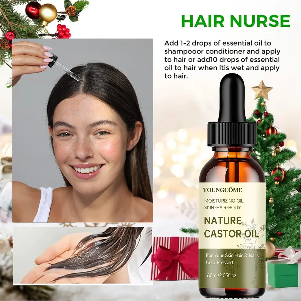 Black Castor Oil Healthy Organic Castor Oil Improves Hair Line Toughness Nourishes The Body Skin Hair Massage Moisturizing new