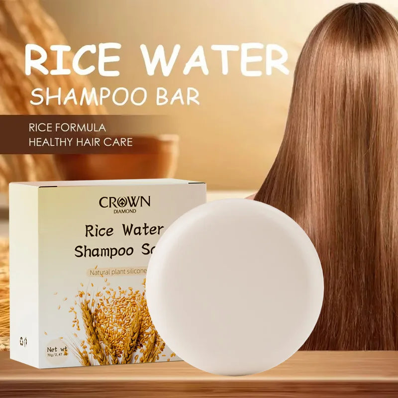 Organic Rice Water Shampoo Bar Natural Rice Soap for Hair Growth Deep Cleansing Solid Shampoo and Conditioner Bar Oil Control