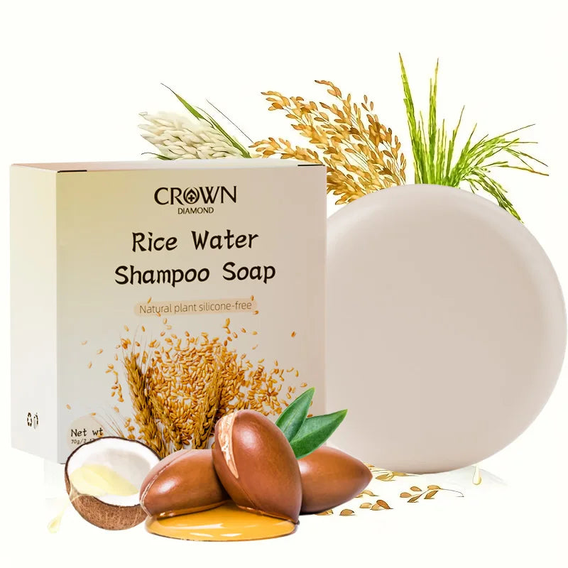 Organic Rice Water Shampoo Bar Natural Rice Soap for Hair Growth Deep Cleansing Solid Shampoo and Conditioner Bar Oil Control